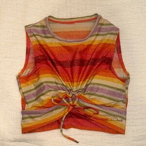 Robin Piccone Greta Twist Metallic swim top size small